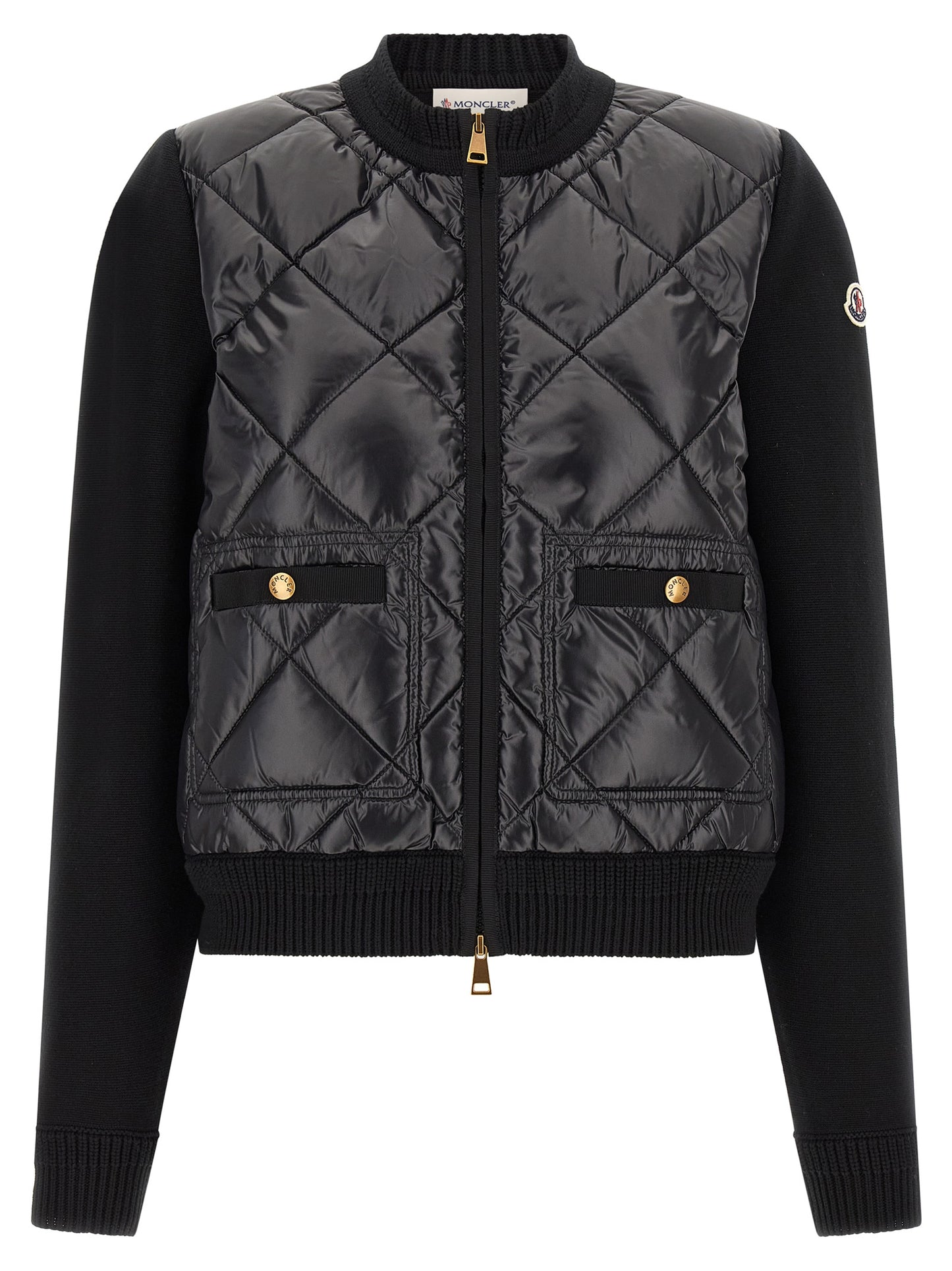 Moncler Schwarzer Cardigan aus Polyamid