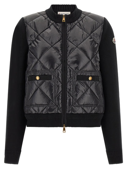 Moncler Schwarzer Cardigan aus Polyamid