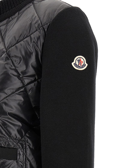 Moncler Schwarzer Cardigan aus Polyamid