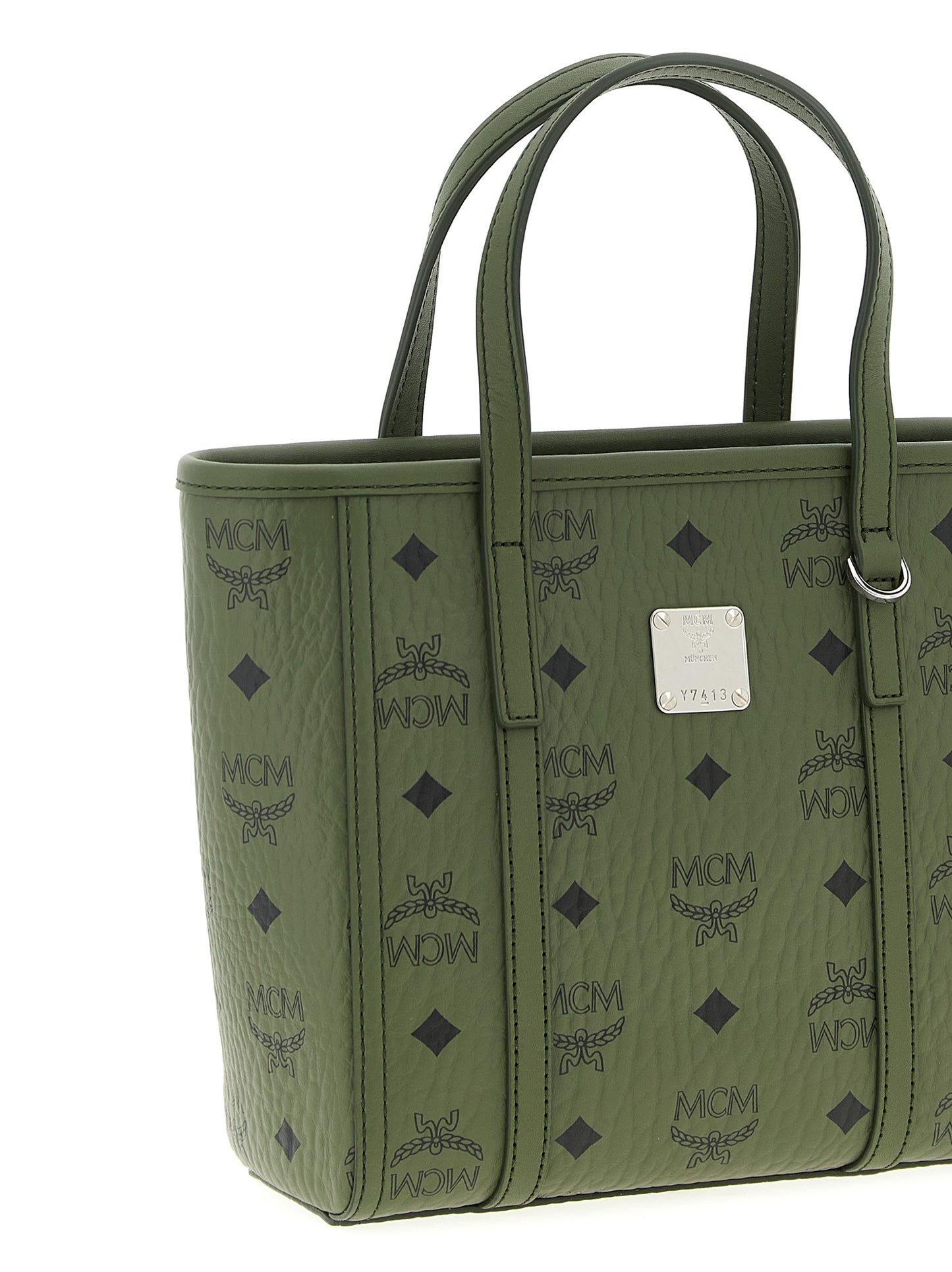 MCM Zweifarbige Shopper-Tasche aus Polyethylen