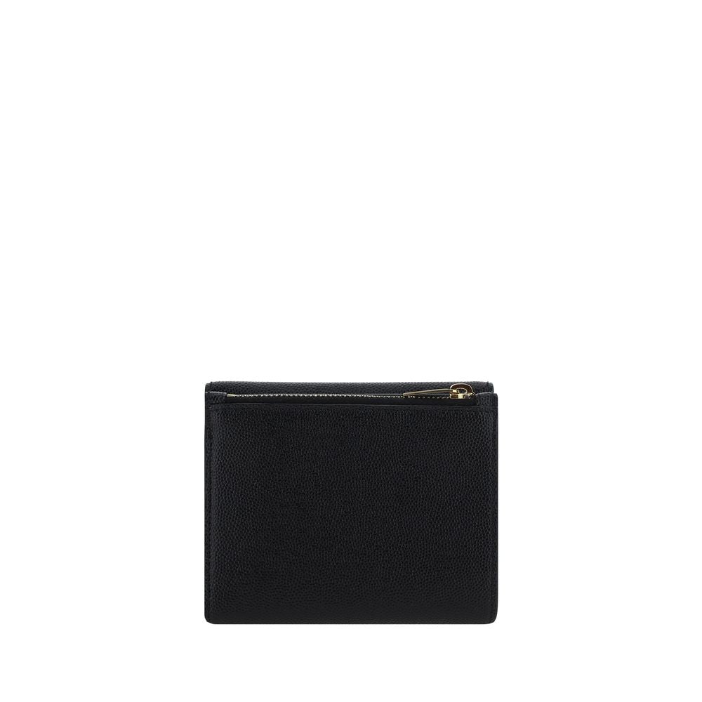 Saint Laurent Schwarzes Kalbsleder Bos Taurus Portemonnaie