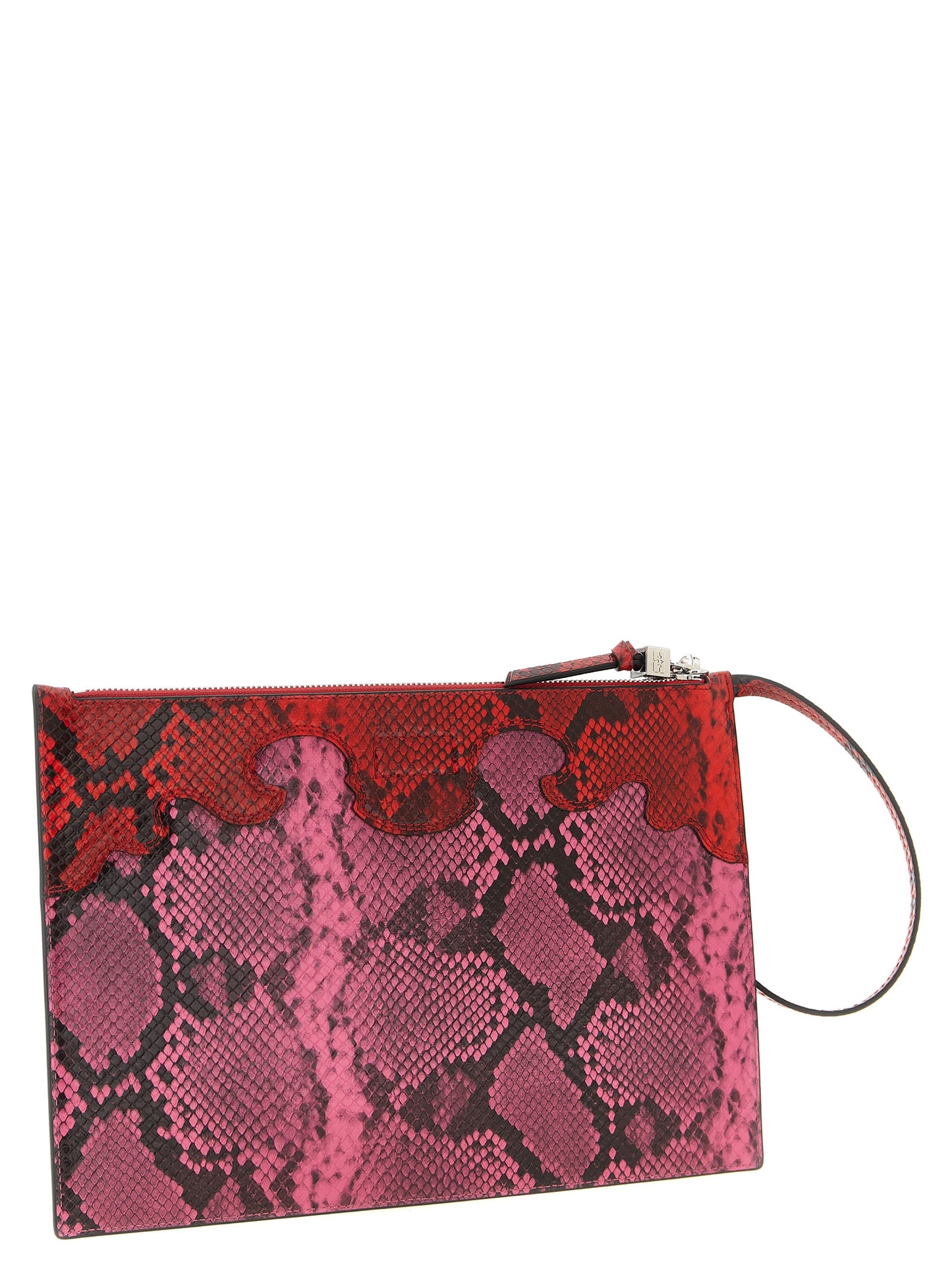 Ganni Fuchsiafarbene Clutch aus Polyester