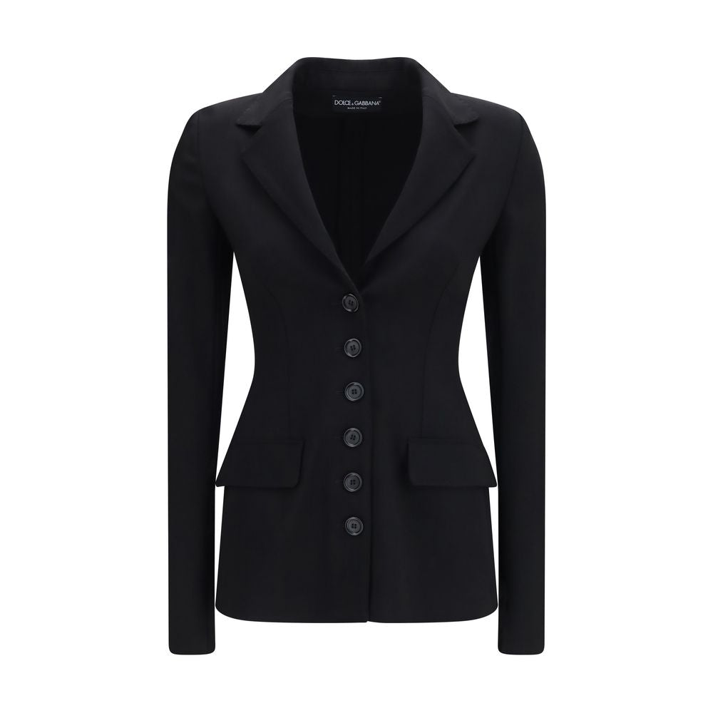 Dolce & Gabbana Schwarze Oves Aries Wolljacke in voller Länge