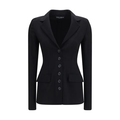 Dolce & Gabbana Schwarze Oves Aries Wolljacke in voller Länge