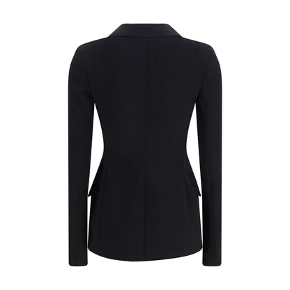 Dolce & Gabbana Schwarze Oves Aries Wolljacke in voller Länge