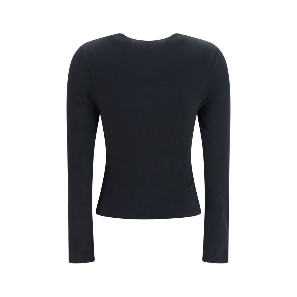Alexander Wang Schwarzes Langarm-T-Shirt aus Baumwolle