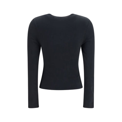Alexander Wang Schwarzes Langarm-T-Shirt aus Baumwolle
