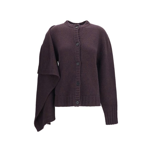 Cardigan Attico in lana marrone