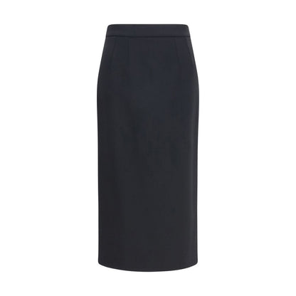 Dolce & Gabbana Langer Rock aus schwarzer Wolle Oves Aries