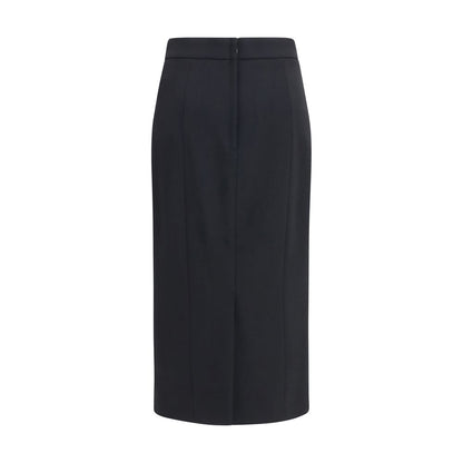 Dolce & Gabbana Langer Rock aus schwarzer Wolle Oves Aries