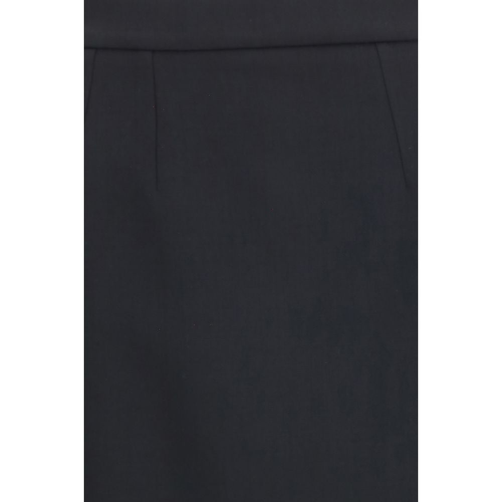 Dolce & Gabbana Langer Rock aus schwarzer Wolle Oves Aries