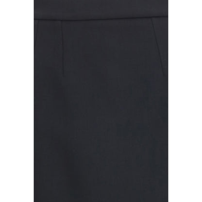 Dolce & Gabbana Langer Rock aus schwarzer Wolle Oves Aries