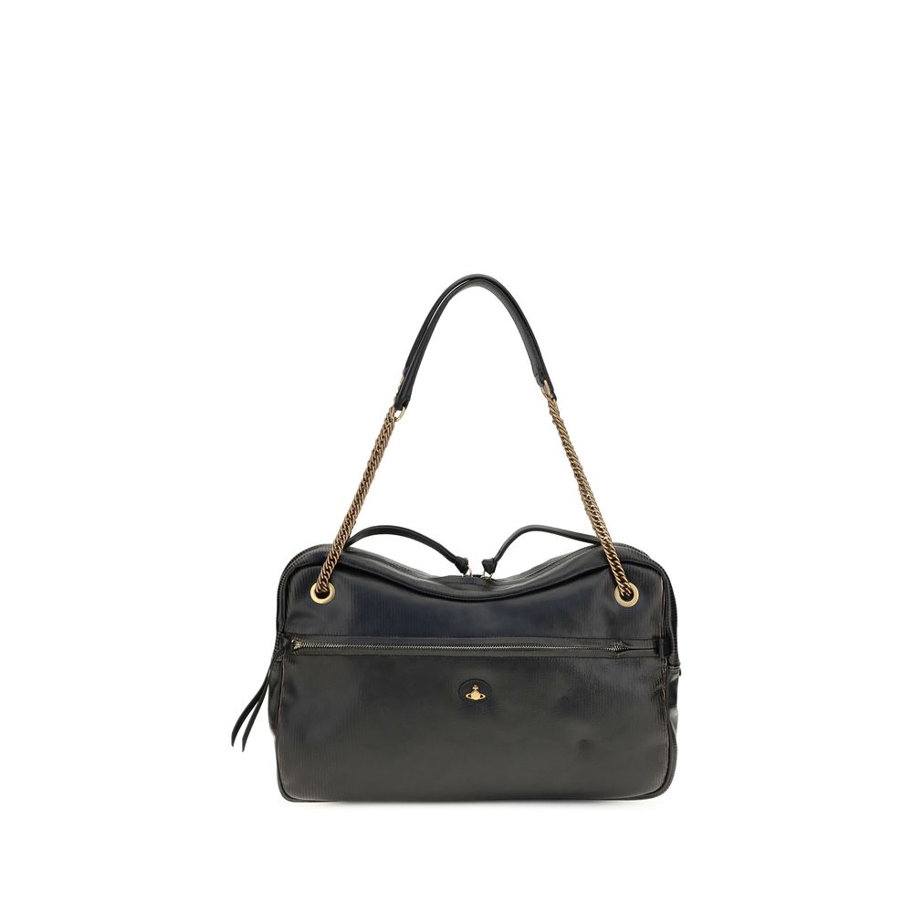 Vivienne Westwood Schwarze Bos Taurus Kalbsleder Schultertasche