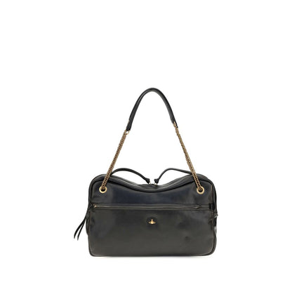 Vivienne Westwood Schwarze Bos Taurus Kalbsleder Schultertasche