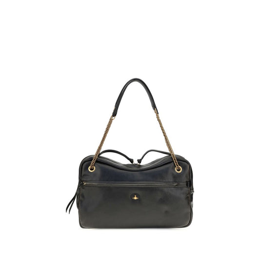 Vivienne Westwood Black Calf Leather Shoulder Bag