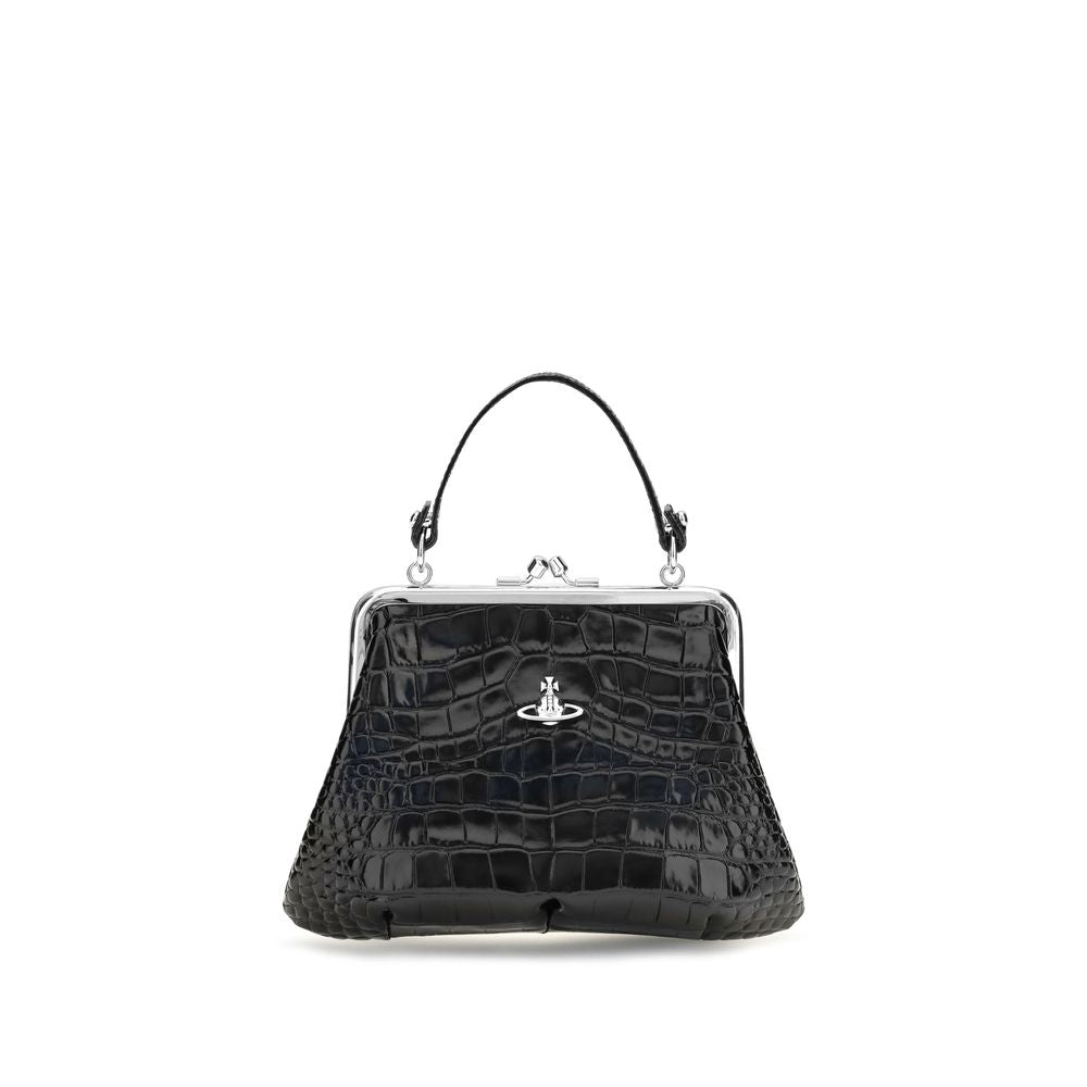 Vivienne Westwood Schwarze Bos Taurus Kalbsleder Schultertasche