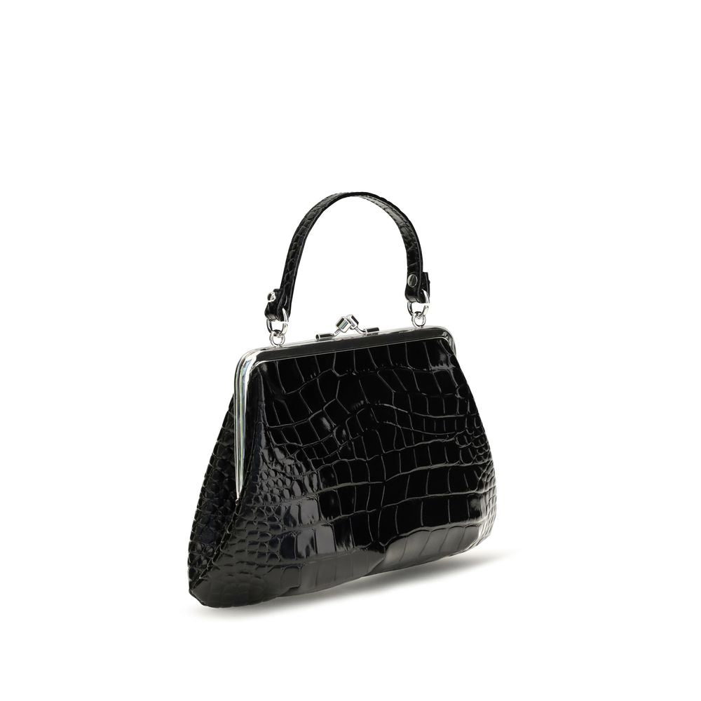 Vivienne Westwood Schwarze Bos Taurus Kalbsleder Schultertasche