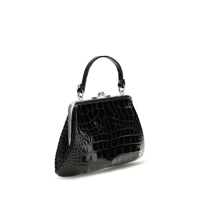 Vivienne Westwood Schwarze Bos Taurus Kalbsleder Schultertasche