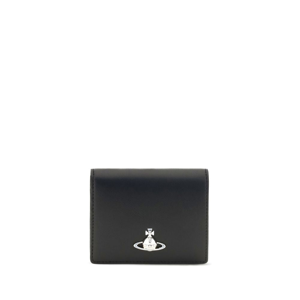 Vivienne Westwood Schwarzes Kalbsleder Bos Taurus Portemonnaie