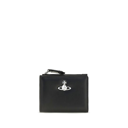 Vivienne Westwood Schwarzes Kalbsleder Bos Taurus Portemonnaie