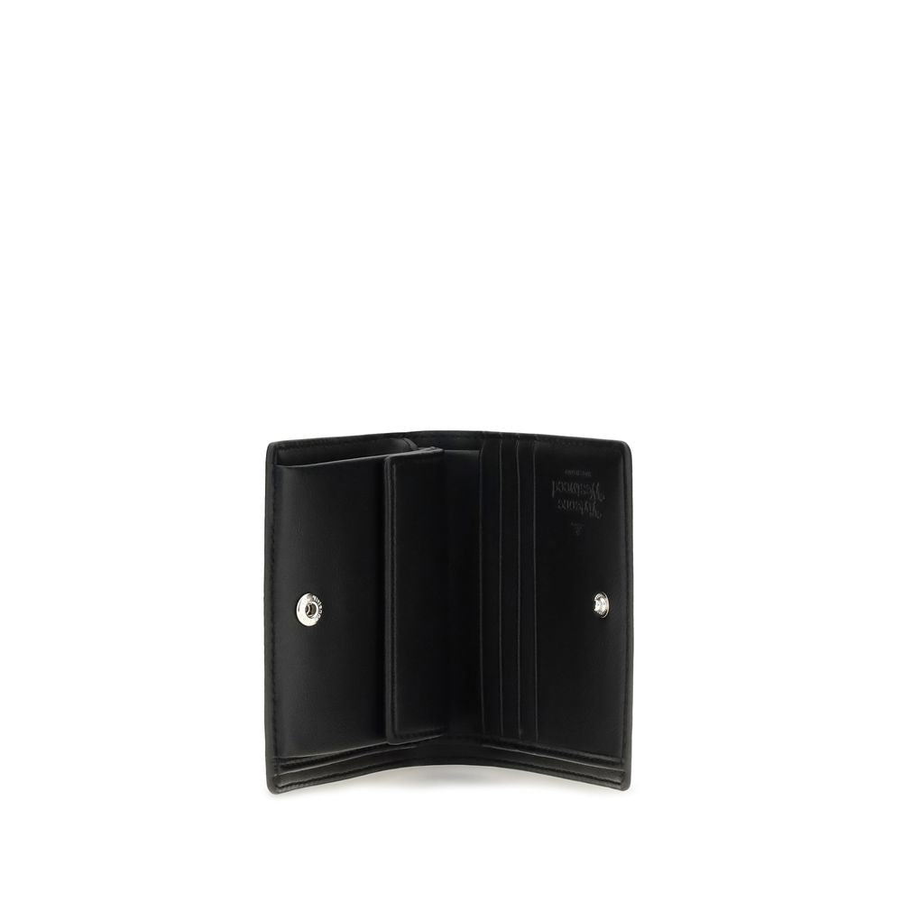 Vivienne Westwood Schwarzes Kalbsleder Bos Taurus Portemonnaie