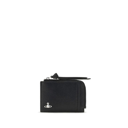 Vivienne Westwood Schwarzes Kalbsleder Bos Taurus Portemonnaie
