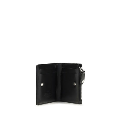 Vivienne Westwood Schwarzes Kalbsleder Bos Taurus Portemonnaie