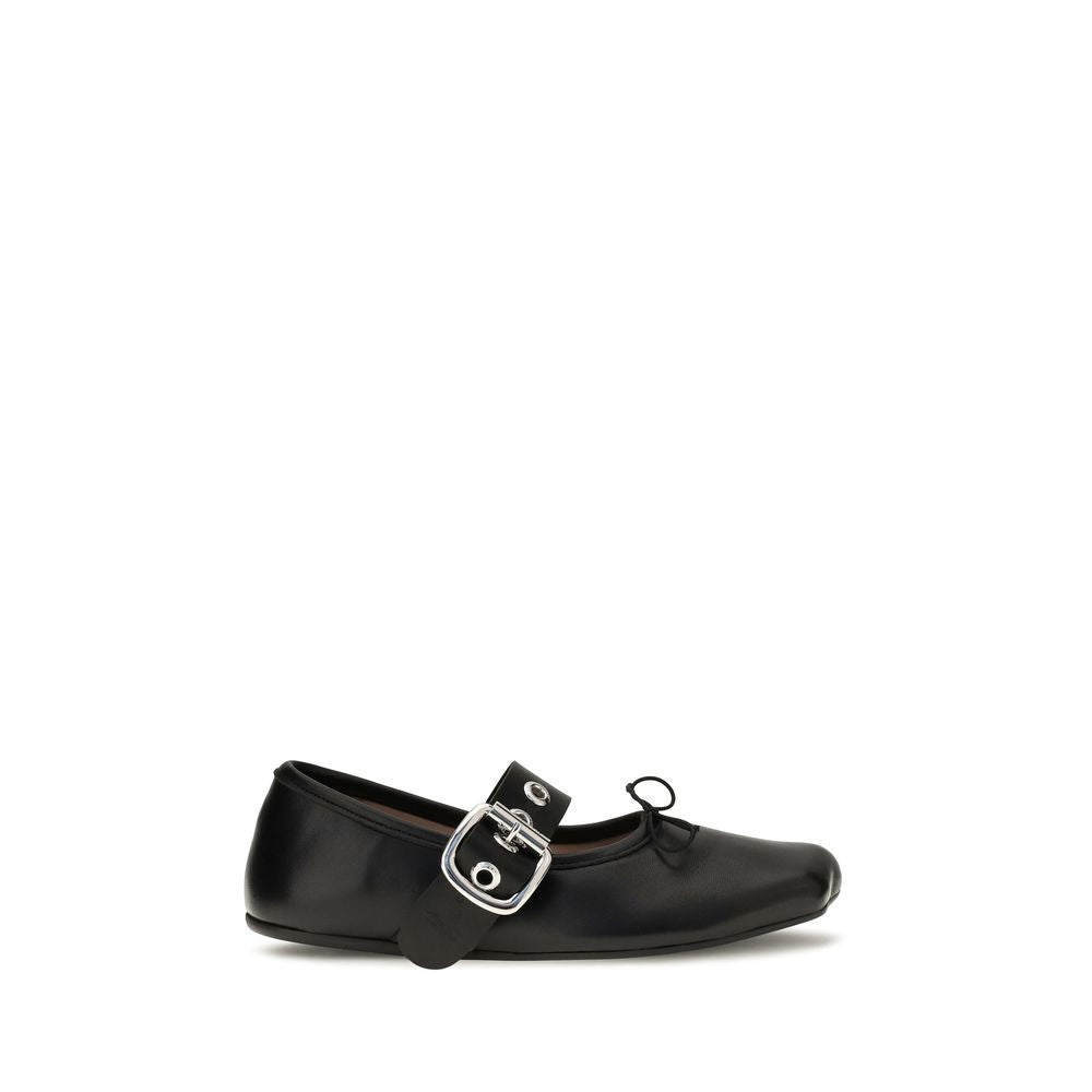 Vivienne Westwood Schwarze Ballerinas aus Kalbsleder Bos Taurus