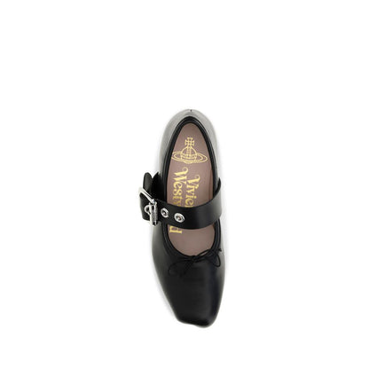 Vivienne Westwood Schwarze Ballerinas aus Kalbsleder Bos Taurus