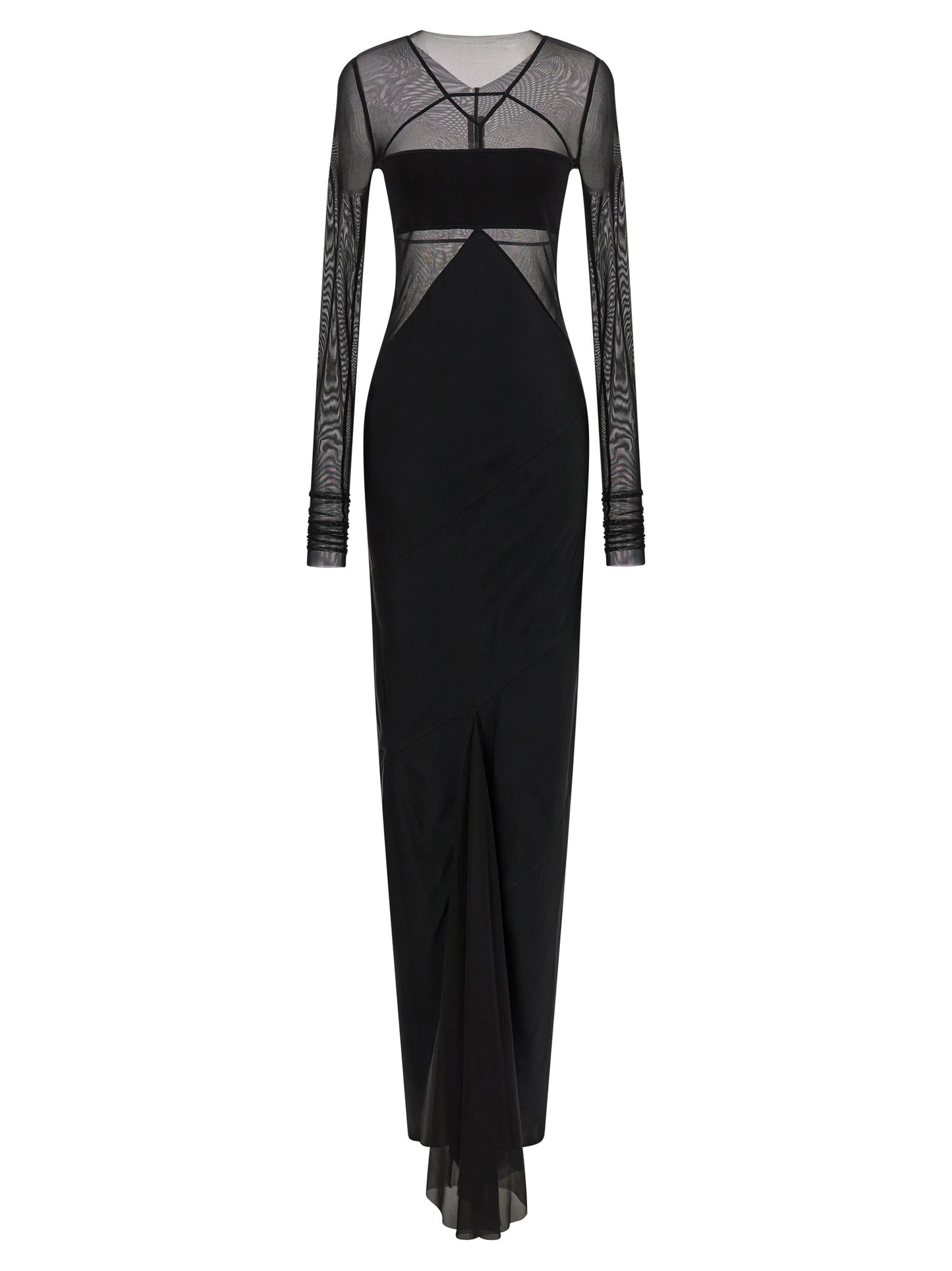Rick Owens Langes schwarzes Kleid aus Nylon