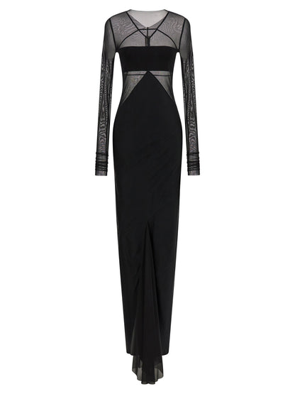 Rick Owens Langes schwarzes Kleid aus Nylon