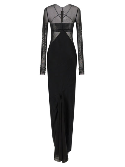 Rick Owens Langes schwarzes Kleid aus Nylon