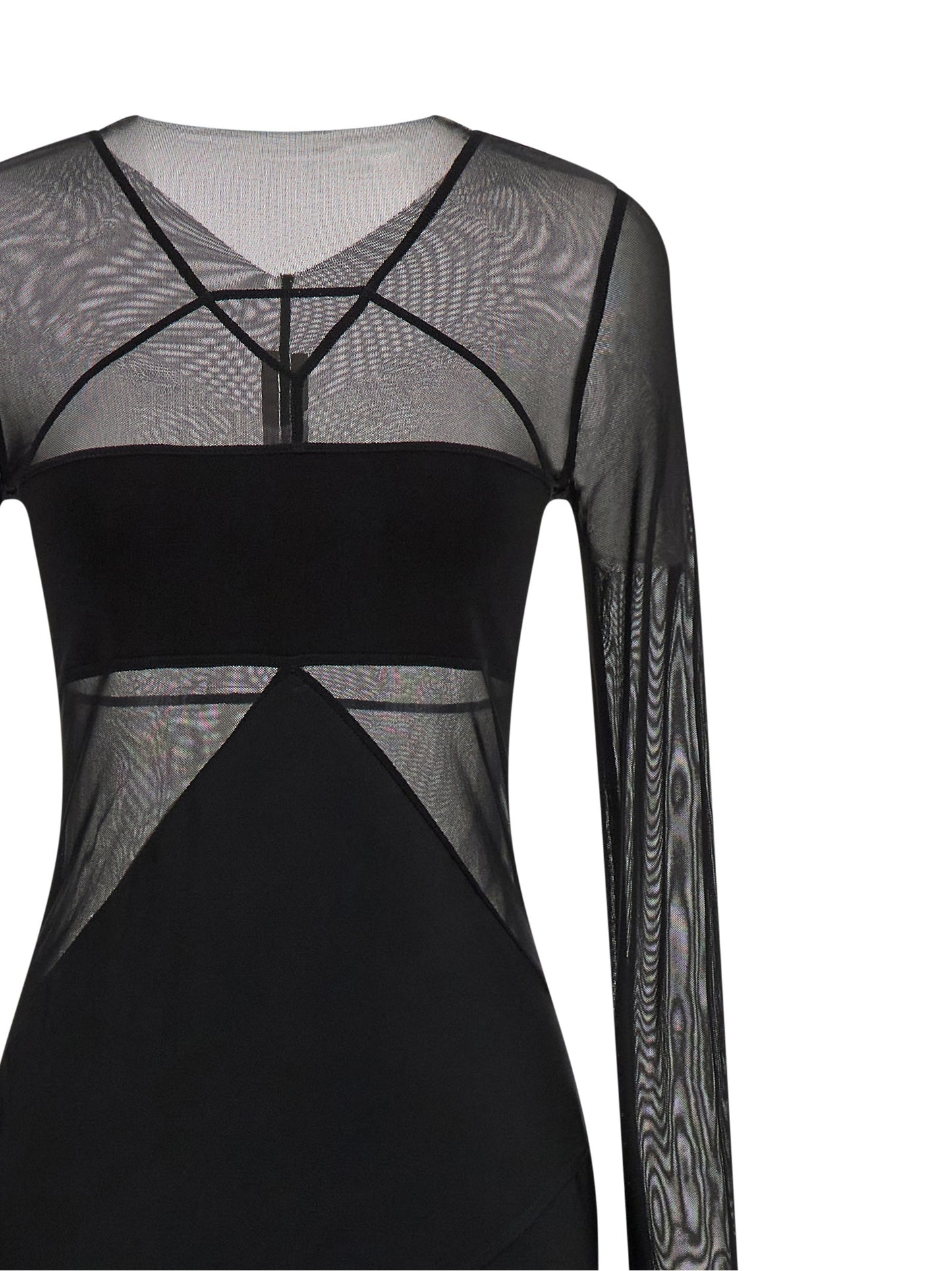 Rick Owens Langes schwarzes Kleid aus Nylon
