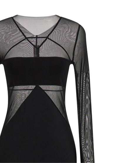 Rick Owens Langes schwarzes Kleid aus Nylon