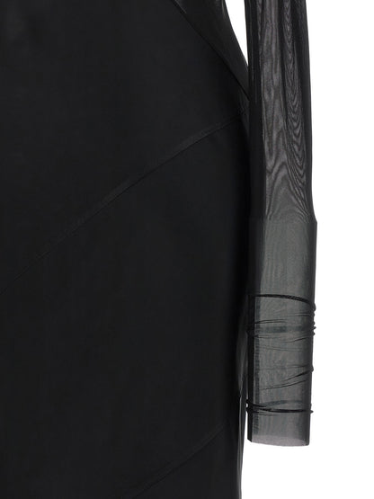 Rick Owens Langes schwarzes Kleid aus Nylon