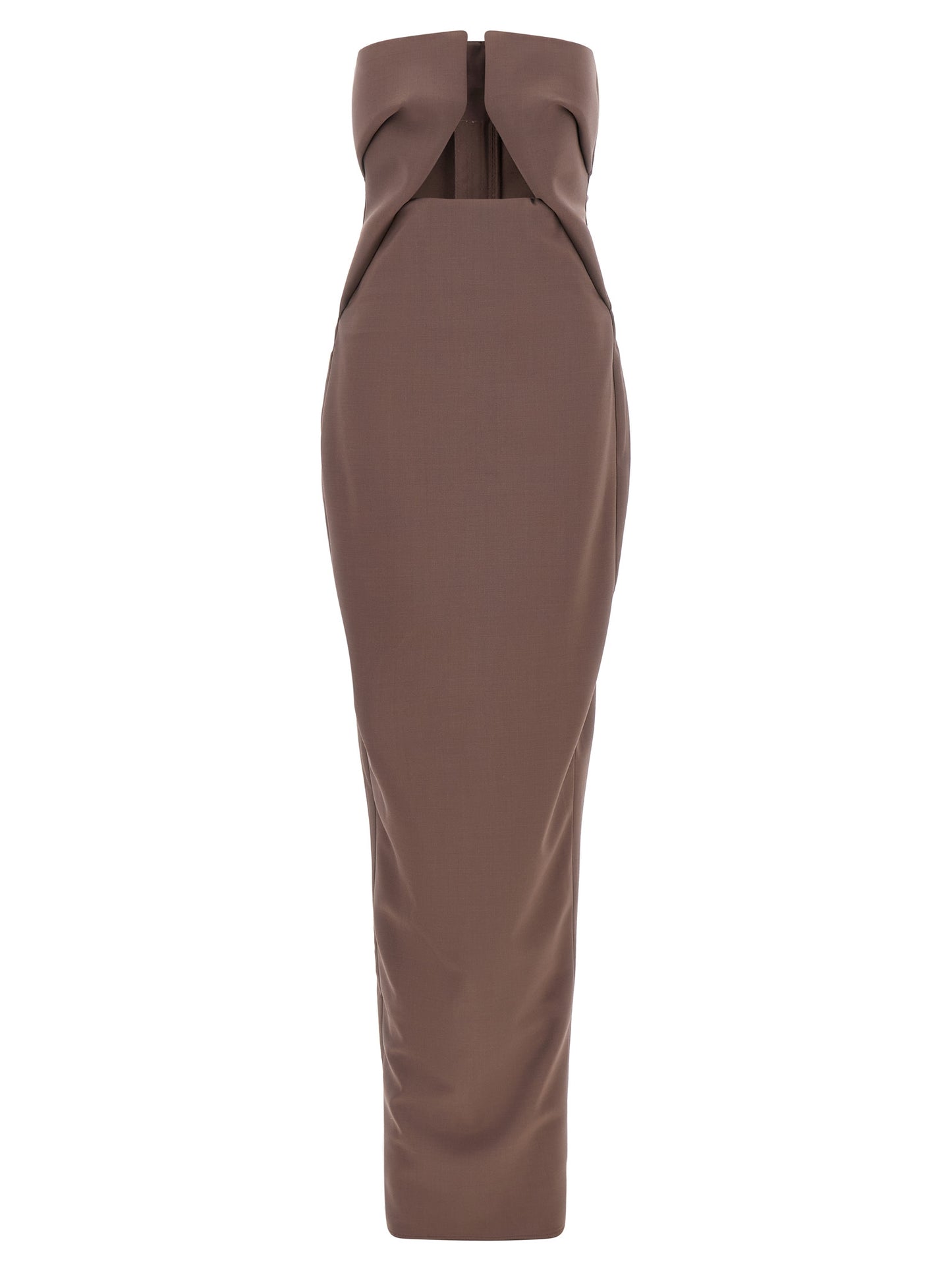Rick Owens Langes Braunes Wollkleid