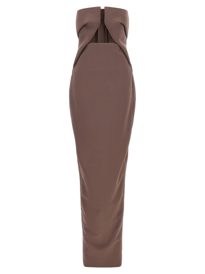 Rick Owens Langes Braunes Wollkleid