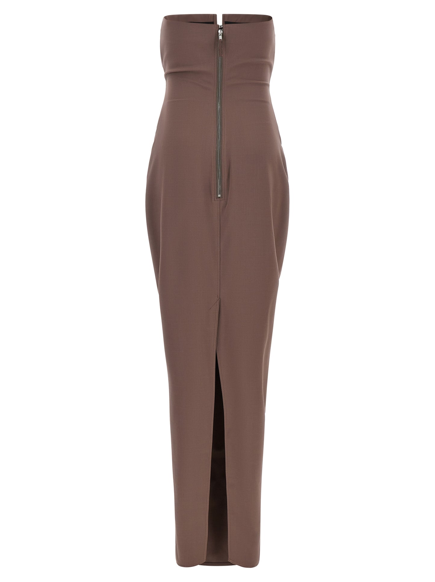 Rick Owens Langes Braunes Wollkleid