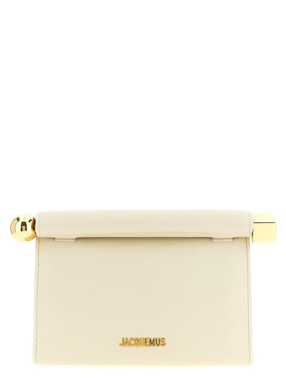 Jacquemus Weiße Lammleder-Clutch