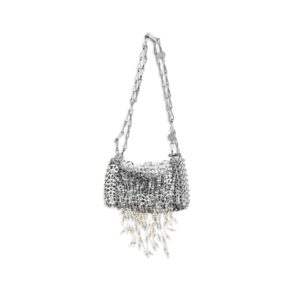 Rabanne Schultertasche aus silbernem Edelstahl