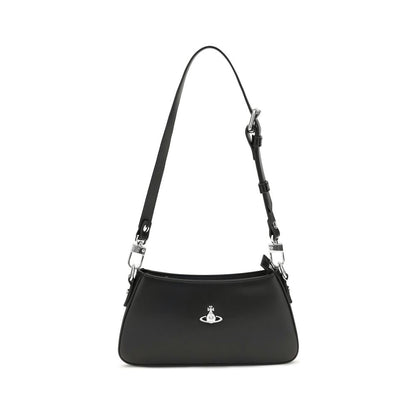 Vivienne Westwood Schwarze Bos Taurus Kalbsleder Schultertasche