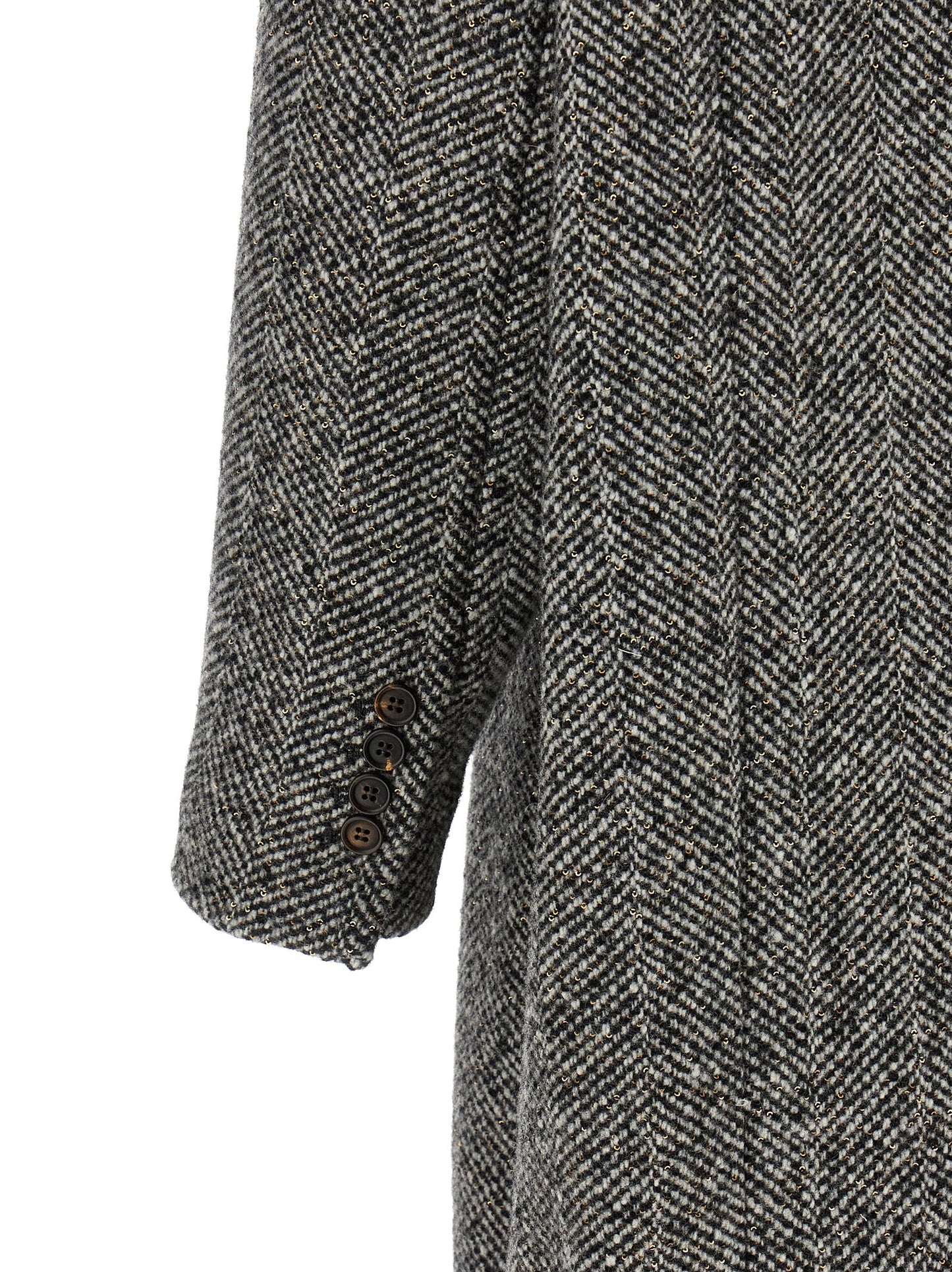 Brunello Cucinelli Grauer Wollmantel aus reiner Schurwolle