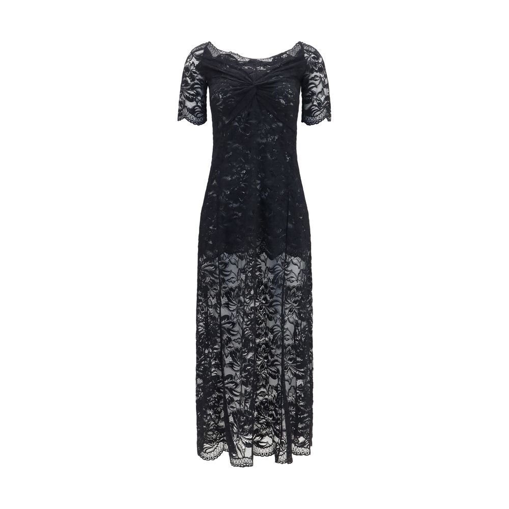 Rabanne Schwarzes Polyamid-Maxikleid
