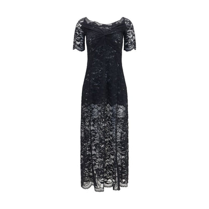Rabanne Schwarzes Polyamid-Maxikleid