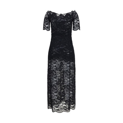 Rabanne Schwarzes Polyamid-Maxikleid