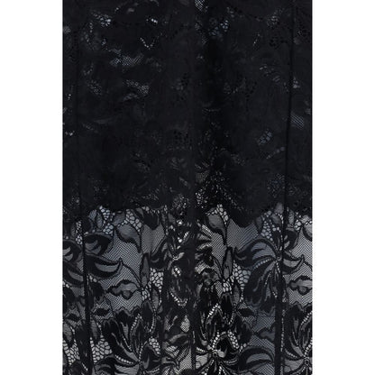 Rabanne Schwarzes Polyamid-Maxikleid