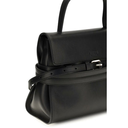 Moschino Schwarze Bos Taurus Kalbsleder Schultertasche