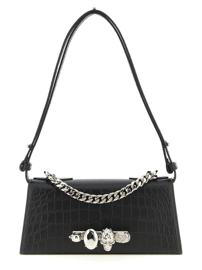 Alexander McQueen Schwarze Kalbsleder-Schultertasche