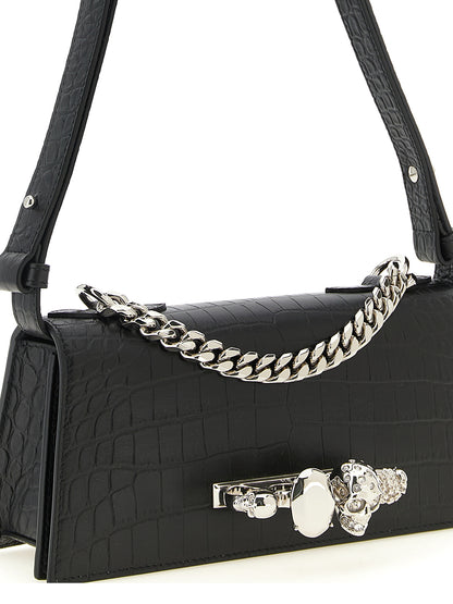 Alexander McQueen Schwarze Kalbsleder-Schultertasche