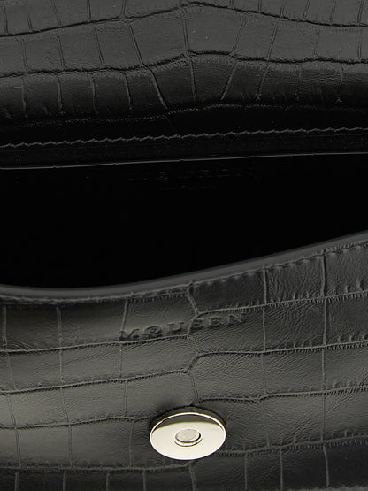 Alexander McQueen Schwarze Kalbsleder-Schultertasche